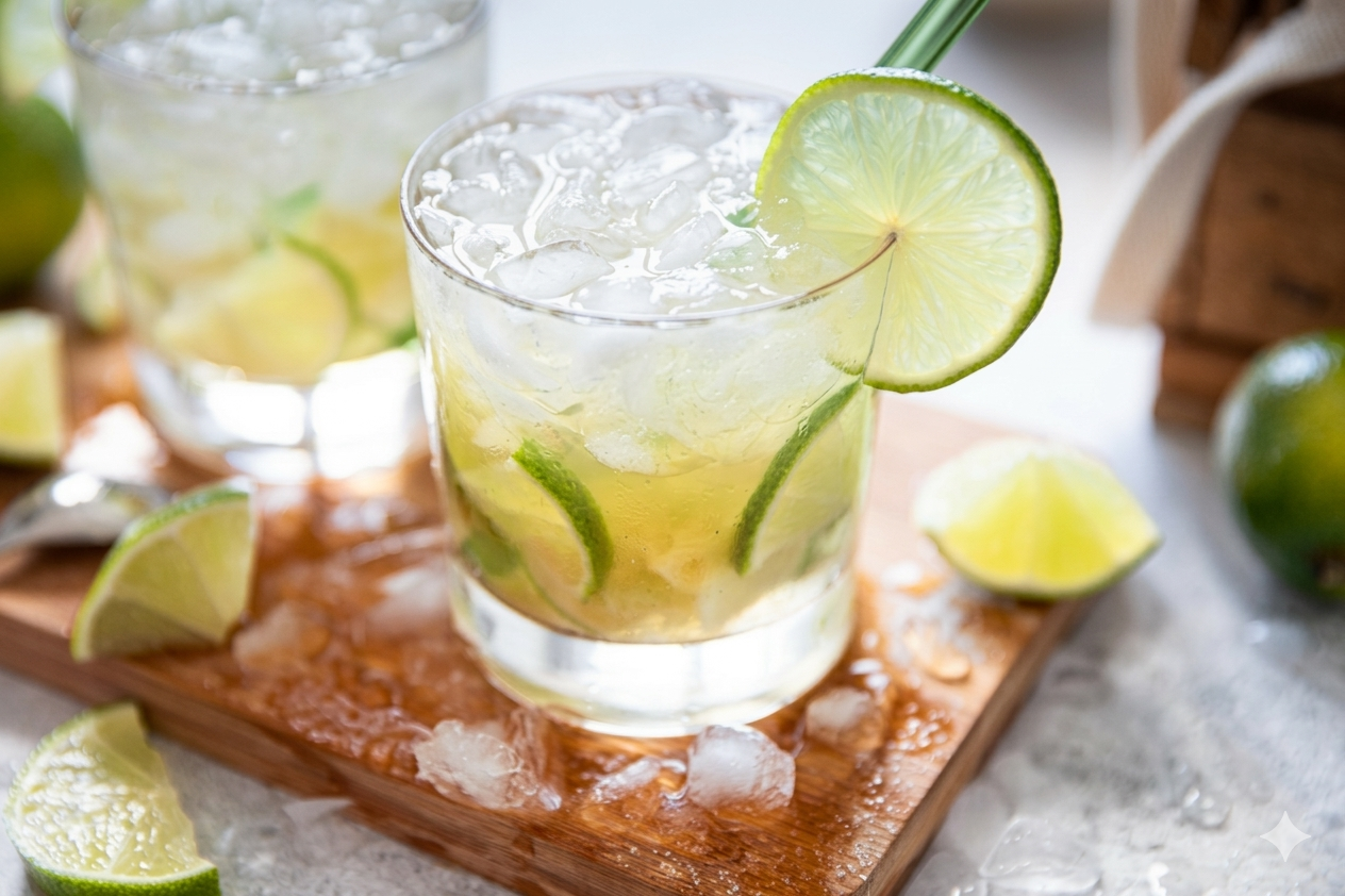 Traditional Brazilian Caipirinha representing Brazilian social culture